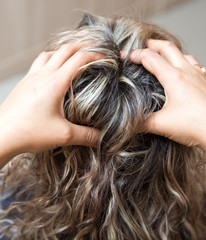 head massage in a beauty salon