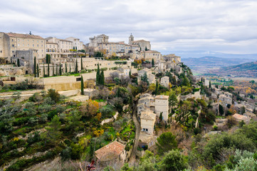 Fototapeta na wymiar Panoramic scenery in Gordes, Provence, France