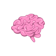 Brain icon, cartoon style