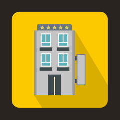 Five star hotel icon in flat style