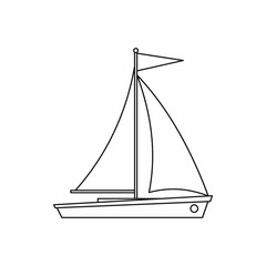 Yacht icon, outline style