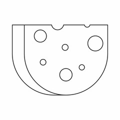 Piece of Swiss cheese icon, outline style