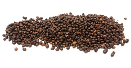 Naklejka premium coffee beans on a white background