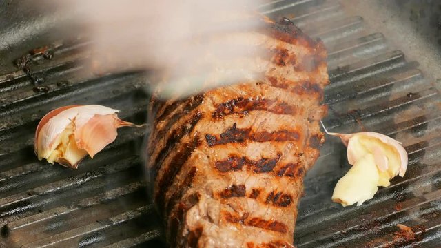 Chief-cooker, cooking beef ,steak