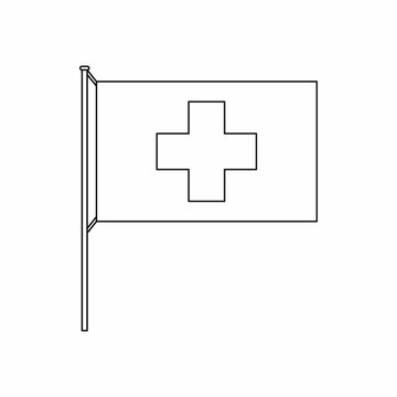recommend clip art: Switzerland flag icon, outline style