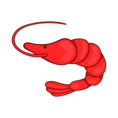 Shrimp icon in cartoon style