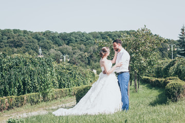 beautiful young couple in love getting married