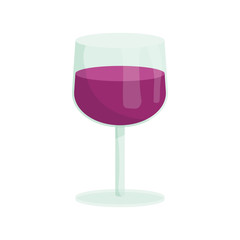 Glass of wine icon, cartoon style