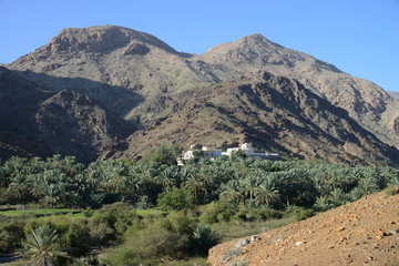 Fototapeta na wymiar Landscape at Al Mahbab, Oman