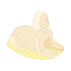 Egyptian sphinx icon, cartoon style