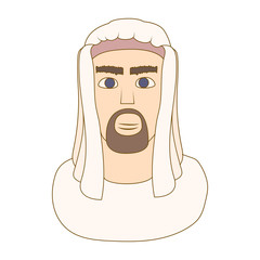Arabic man in traditional muslim hat icon