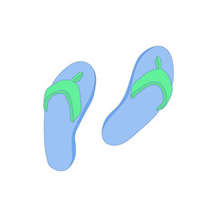 Beach shoes icon, cartoon style