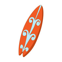 Surfboard icon, cartoon style
