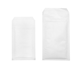 Thick white envelope on a white background