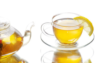 Glass cup of tea