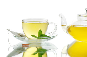 Glass cup of tea