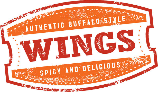 Buffalo Chicken Wings Menu Stamp