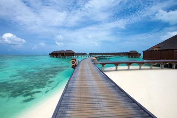 Fotobehang beach with  Maldives © Pakhnyushchyy