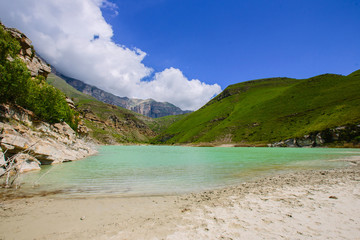 Beautiful view of the mountain lake, the Caucasus