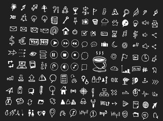 Hand drawn business icon set