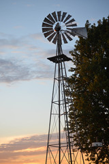 Close Up of the Windmill at Dusk
