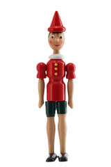 Pinocchio Toy Statue isolated on white