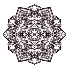 Mandala - hand drawn vector illustration for coloring pages.