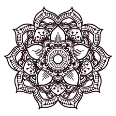 Mandala - hand drawn vector illustration for coloring pages.
