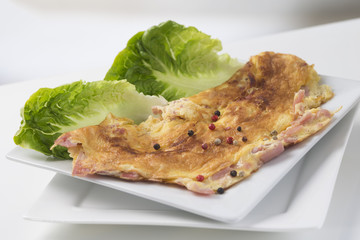 omelet and salad