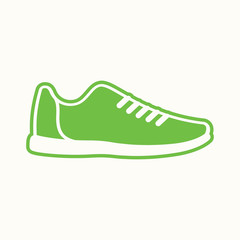 sport shoes running green white icon
