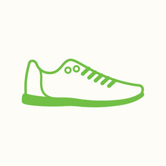 sport shoes running green white icon