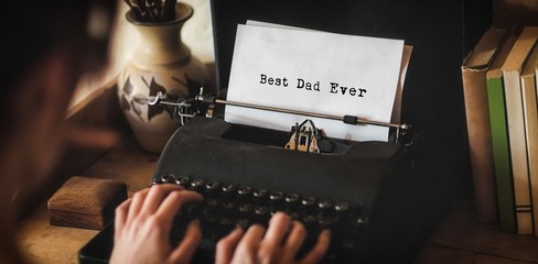 Man writing best dad ever