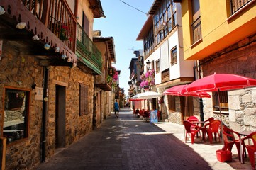 Calle Real, Street in Molinaseca, Leon, Spain