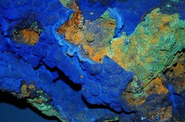 Fototapeta na wymiar Blue and Green Mineral