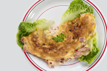 omelet and salad