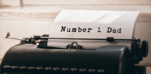 Composite image of number 1 dad message 