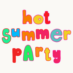 Bright Summer party lettering