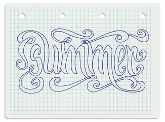 Summer notebook lettering