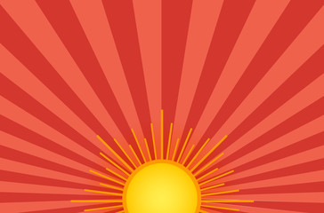 Sun on the sky background