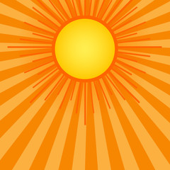 Sun on the sky background