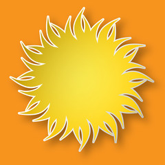 Paper sun on the sky
