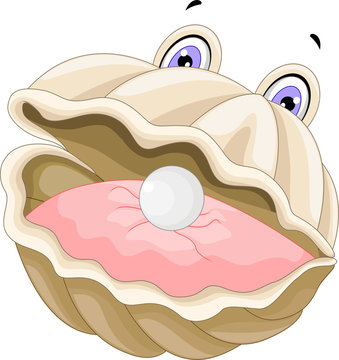 Oyster with a pearl cartoon for you design