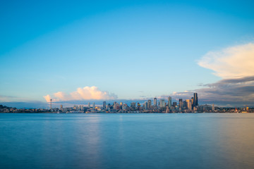 City Of Seattle Golden Hour Cityscape