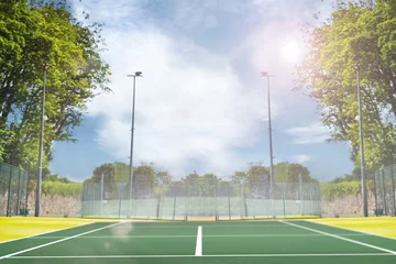 Foto op Canvas Composite image of focus of tennis field  © vectorfusionart