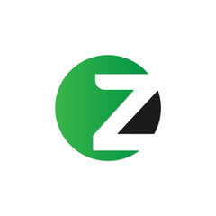 initial letter circle logo green