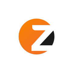 initial letter circle logo orange