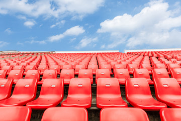 Red seats in the stadium