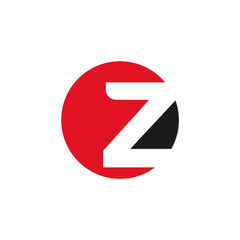 initial letter circle logo red