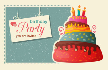 birthday card with cake