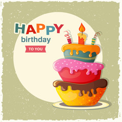 birthday card with cake